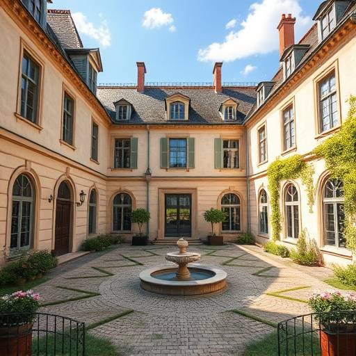Vue du lieu de tournage 1, cour d'honneur du château