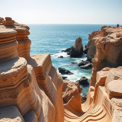 Vue du lieu de tournage 8 : Rochers sculptés par le vent au bord de la mer au Désert des Agriates.